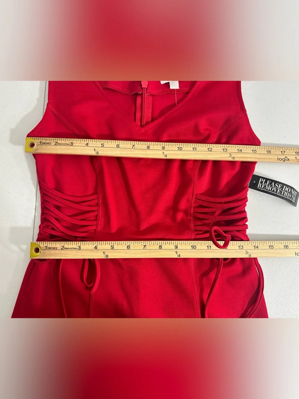 NWT New York and Company Size Small S Red Sheath Sleeveless Dress Knee Length - Picture 9 of 11